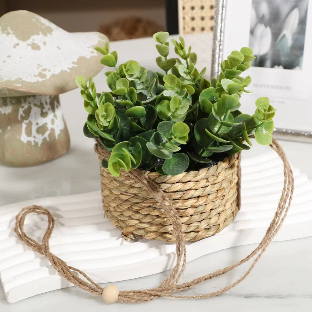 BowLift | Leafara Hanging Artificial Plant In Woven Basket Pot