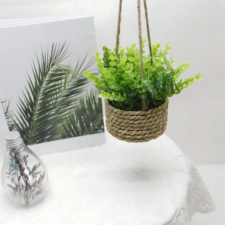 BowLift | Leafara Hanging Artificial Plant In Woven Basket Pot