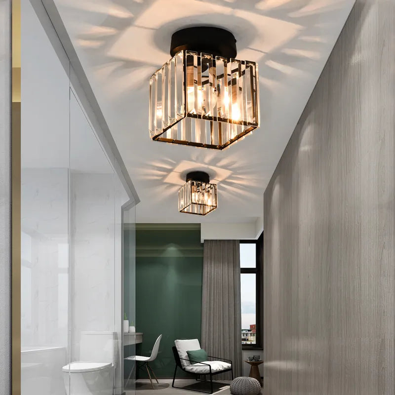 Crystal ceiling light – Luxury lampshade made of crystal for hallway and living room | Bowlift