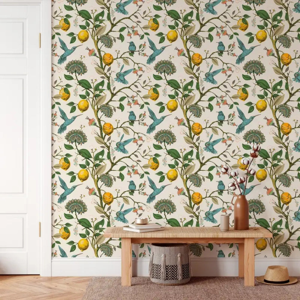 BowLift | Lemon Bluebird PVC Adhesive Wallpaper