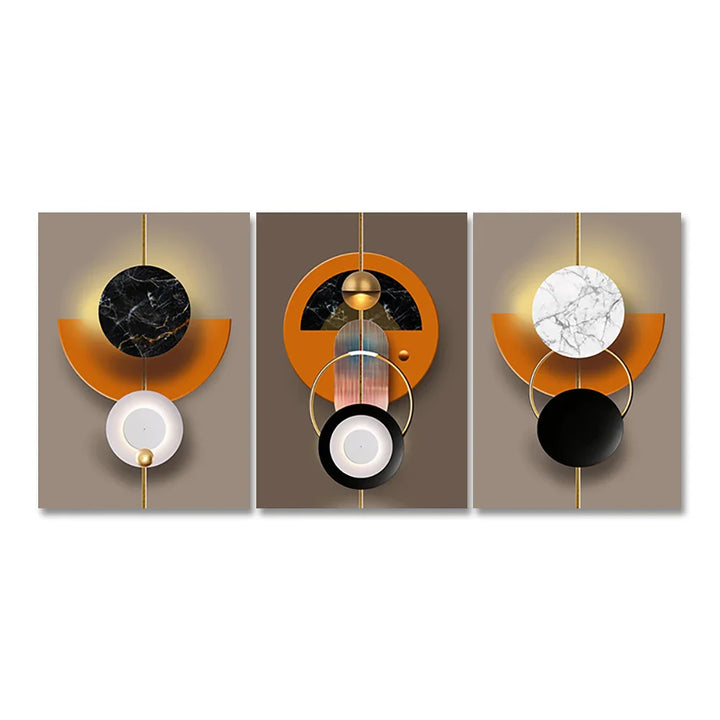Light Luxury Abstract Celestial Geometry Wall Art Fine Art Canvas Prints Modern Aesthetics Pictures For Living Room Dining Room Home Office Decor | Bowlift