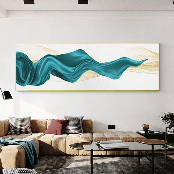 Light Luxury Flowing Abstract Ribbon Wall Art Fine Art Canvas Prints Wide Format Picture For Above The Bed Pictures For Above The Sofa | Bowlift