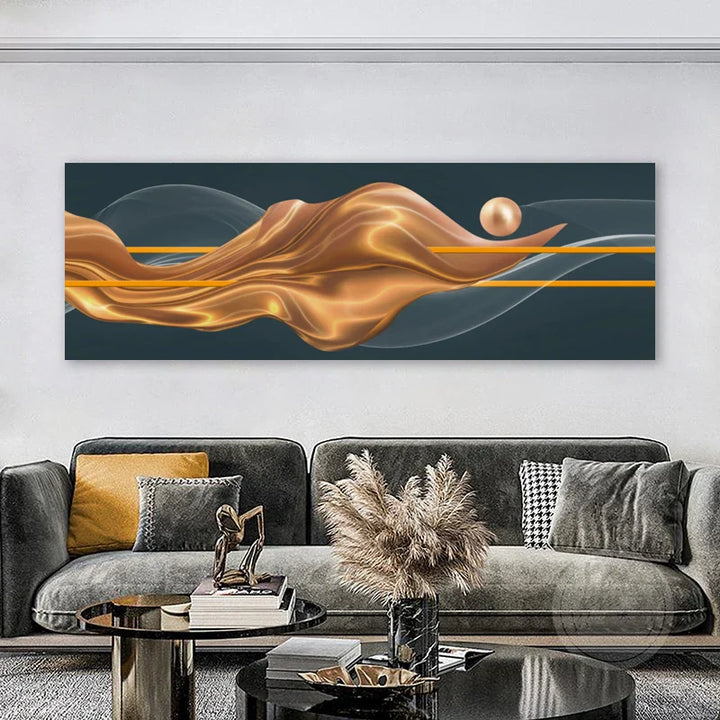 Light Luxury Flowing Abstract Ribbon Wall Art Fine Art Canvas Prints Wide Format Picture For Above The Bed Pictures For Above The Sofa | Bowlift