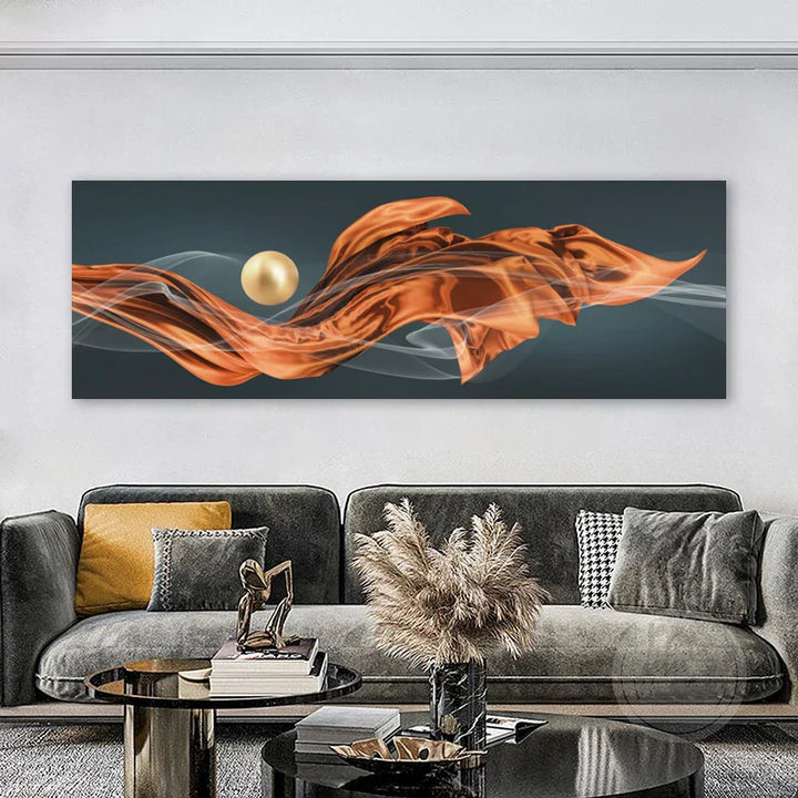 Light Luxury Flowing Abstract Ribbon Wall Art Fine Art Canvas Prints Wide Format Picture For Above The Bed Pictures For Above The Sofa | Bowlift