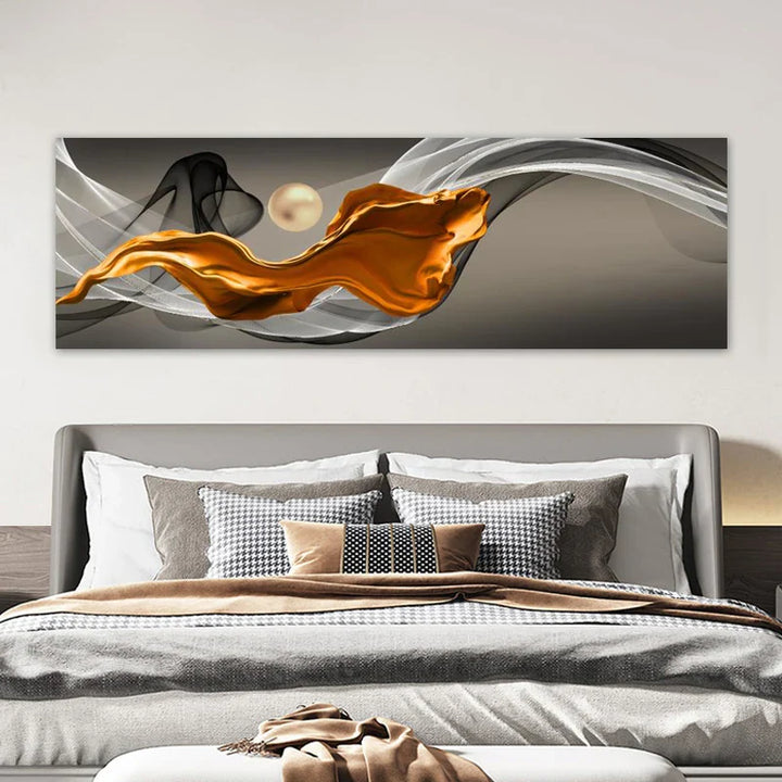 Light Luxury Flowing Abstract Ribbon Wall Art Fine Art Canvas Prints Wide Format Picture For Above The Bed Pictures For Above The Sofa | Bowlift