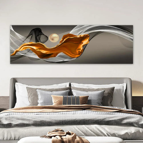 Light Luxury Flowing Abstract Ribbon Wall Art Fine Art Canvas Prints Wide Format Picture For Above The Bed Pictures For Above The Sofa | Bowlift