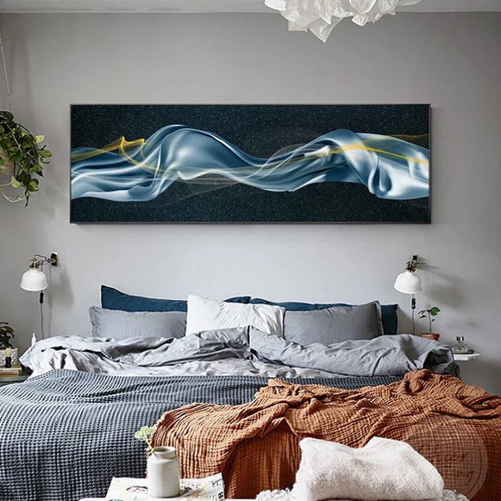 Light Luxury Flowing Abstract Ribbon Wall Art Fine Art Canvas Prints Wide Format Picture For Above The Bed Pictures For Above The Sofa | Bowlift