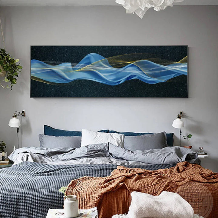Light Luxury Flowing Abstract Ribbon Wall Art Fine Art Canvas Prints Wide Format Picture For Above The Bed Pictures For Above The Sofa | Bowlift