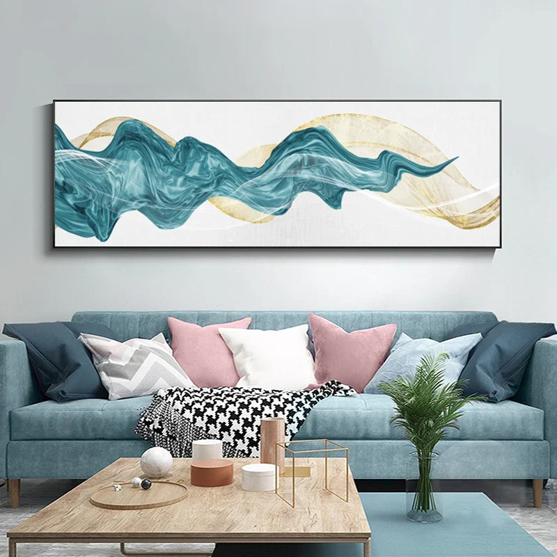 Light Luxury Flowing Abstract Ribbon Wall Art Fine Art Canvas Prints Wide Format Picture For Above The Bed Pictures For Above The Sofa | Bowlift