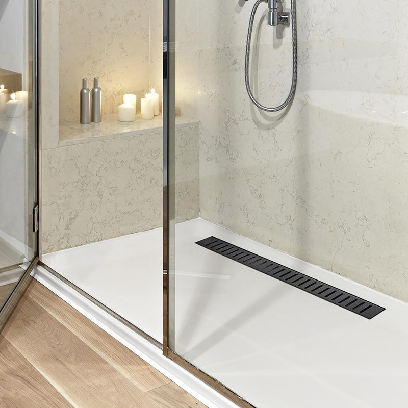 BowLift | Linear Shower Drain 24 Inch Bathroom Kitchen Floor Drain Removable Shower Drain 304 Stainless Steel Drain with Hair Strainer Adjustable Leveling Feet