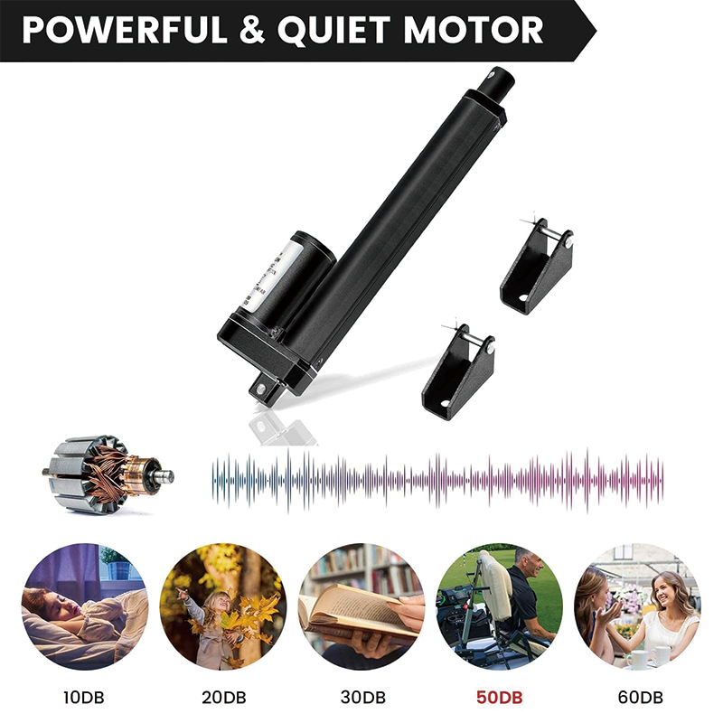 BowLift | Linear Actuator 12 Inch 12" High Speed 14mm/s,Linear Actuator Motor 1000N DC12V with Mounting Brackets