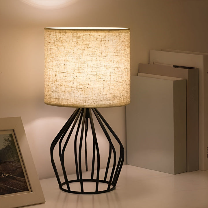 BowLift | Elegant Table Lamp with Linen Shade and Metal Base – Perfect Lighting