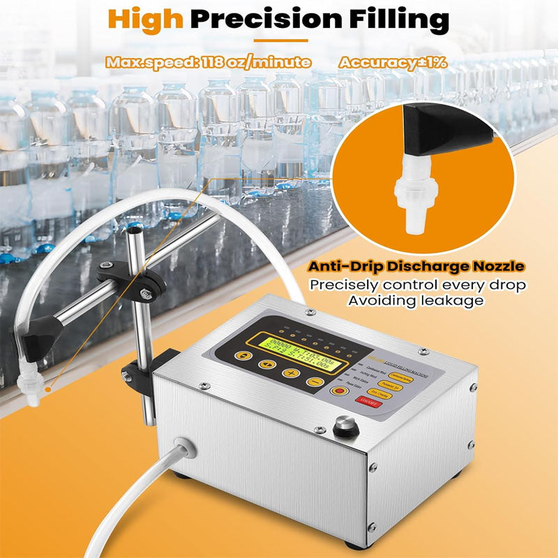 BowLift | Liquid Filling Machine  2-118 Oz Bottle Filling Capacity with Anti-Dripping Nozzle Diaphragm Pump Digital Control