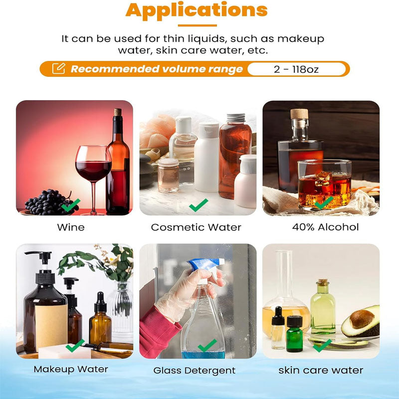 BowLift | Liquid Filling Machine  2-118 Oz Bottle Filling Capacity with Anti-Dripping Nozzle Diaphragm Pump Digital Control