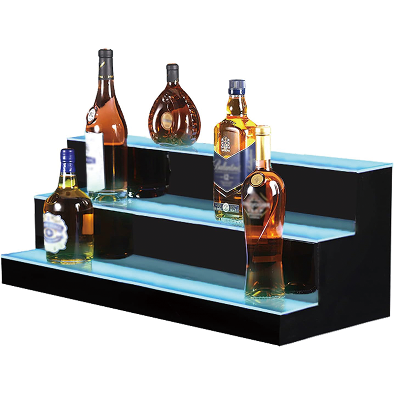 BowLift | LED Liquor Bottle Display shelf, 40 Inch 3 Tier Waterproof Home Bar Shelf with 60W Power, RF Remote Control for Home Bar