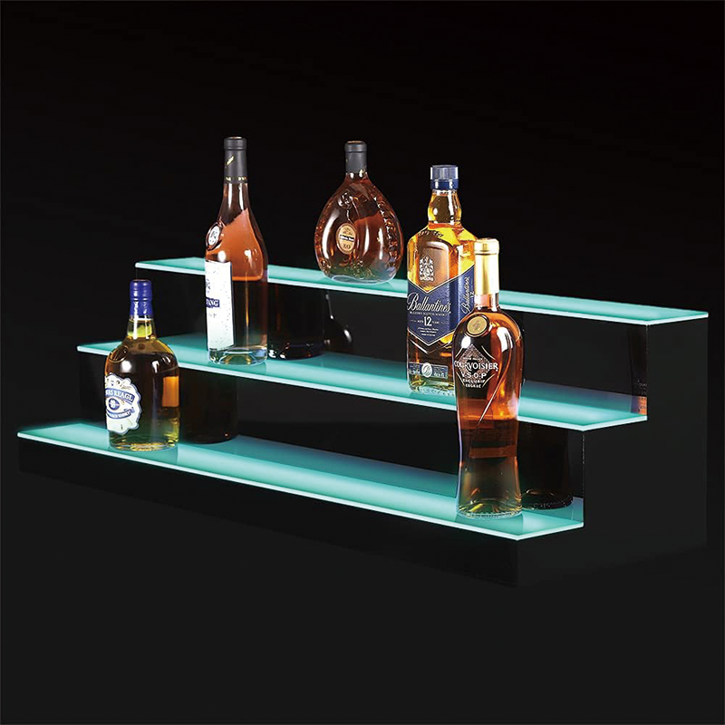 BowLift | LED Liquor Bottle Display shelf, 40 Inch 3 Tier Waterproof Home Bar Shelf with 60W Power, RF Remote Control for Home Bar