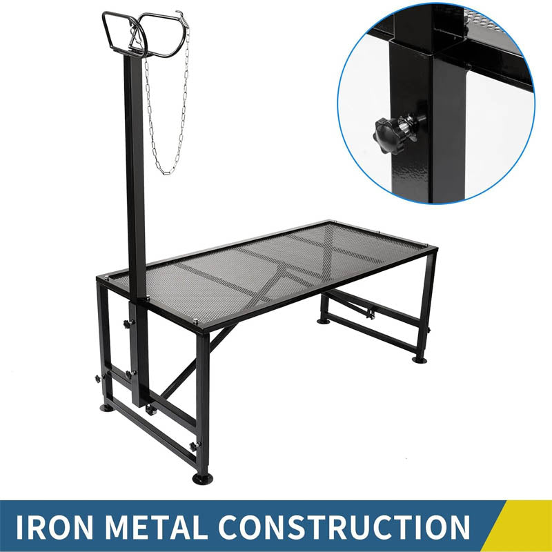 BowLift | Goat & Sheep Stand 51x23 inches Livestock Stand height adjustable, Used for shearing wool, Black