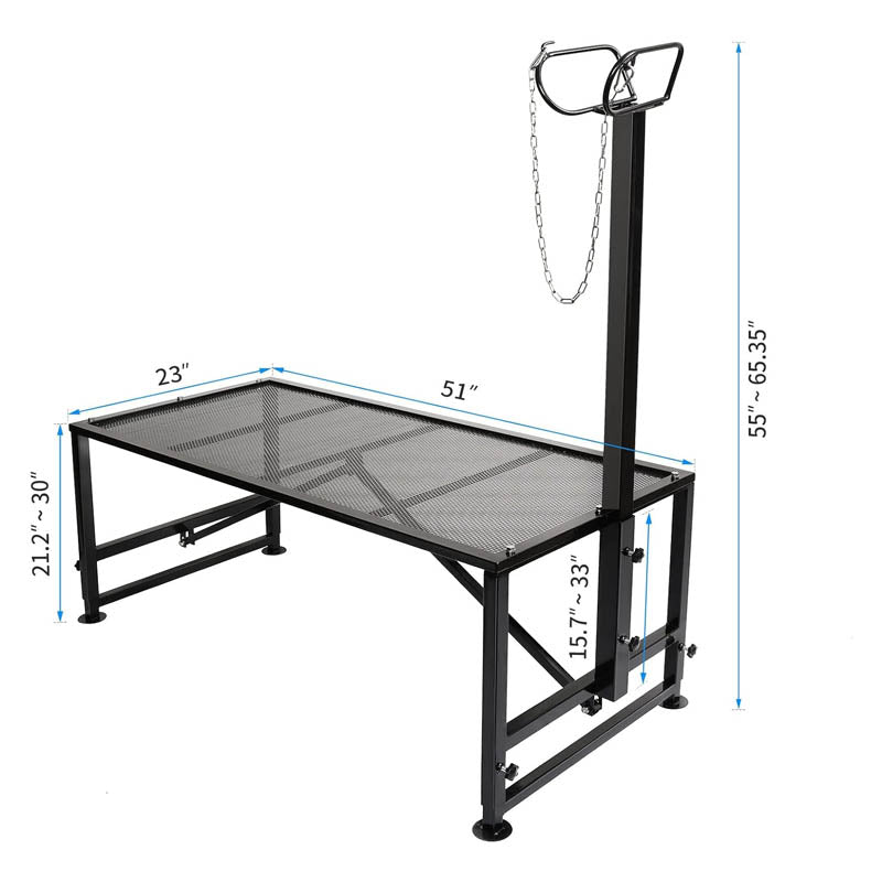 BowLift | Goat & Sheep Stand 51x23 inches Livestock Stand height adjustable, Used for shearing wool, Black