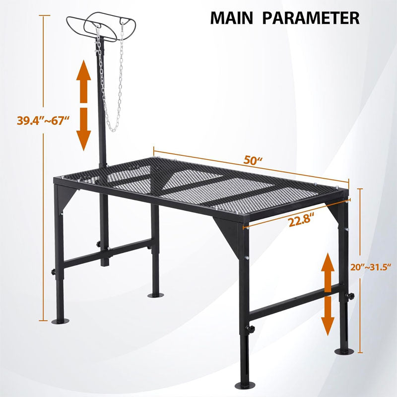 BowLift | Livestock Stand  50“ x 22.8" Adjustable Height 29.9” - 21.3” Trimming Stand for Sheep Goats and Other Livestock