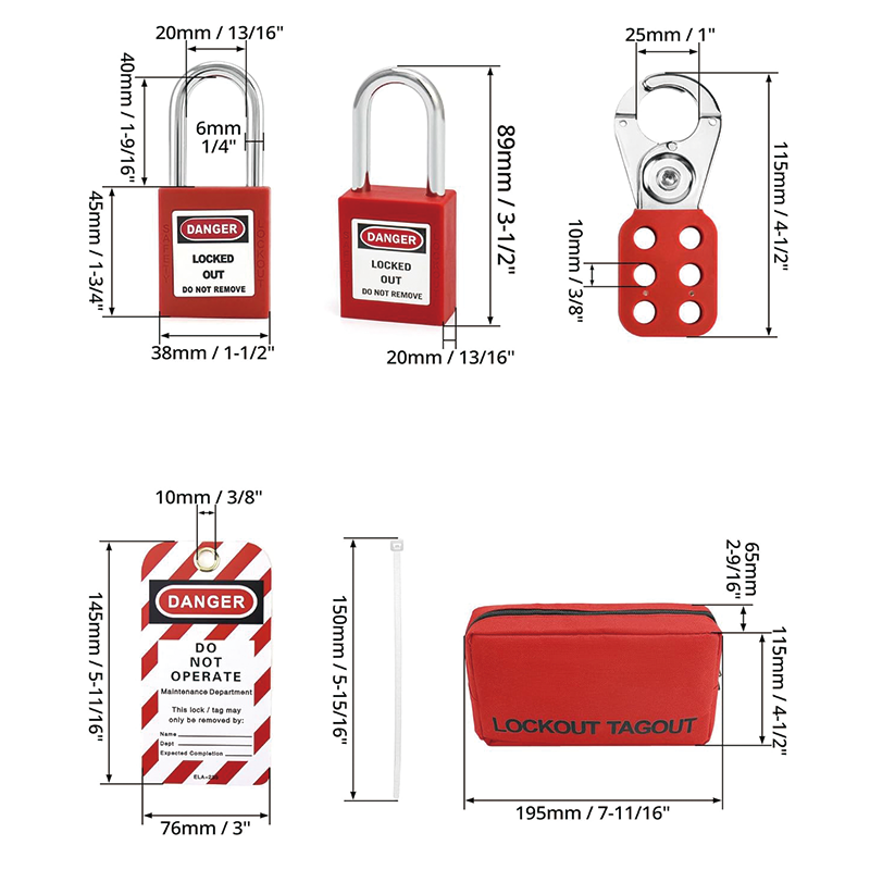 BowLift | Lockout Tagout Kits, Two Padlocks with Keys, Hasps, Lockout Tags, Red Loto Locks, Electrical Lock Out Tag Out Kit for Electrical Lockout Applications