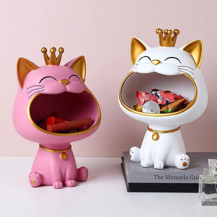 Happy Cat Storage Sculpture Bowlift