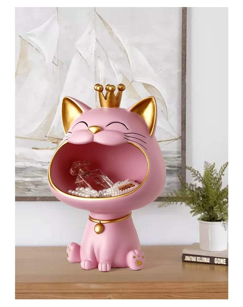Happy Cat Storage Sculpture Bowlift