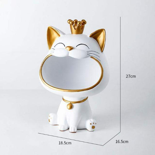 Happy Cat Storage Sculpture Bowlift