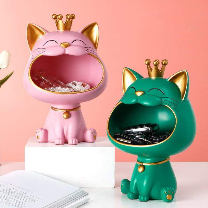 Happy Cat Storage Sculpture Bowlift