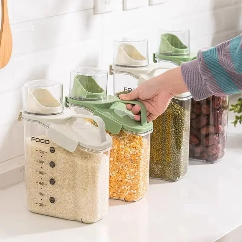 BowLift | Airtight Food Storage Container | BPA-Free Plastic | Measuring Cup & Spout | 2L / 4L
