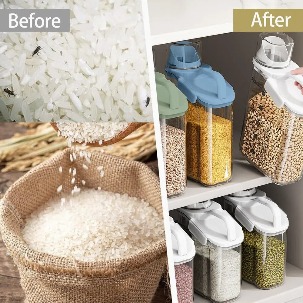 BowLift | Airtight Food Storage Container | BPA-Free Plastic | Measuring Cup & Spout | 2L / 4L