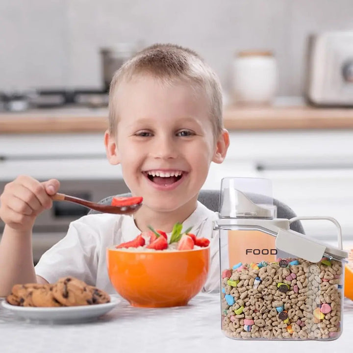 BowLift | Airtight Food Storage Container | BPA-Free Plastic | Measuring Cup & Spout | 2L / 4L