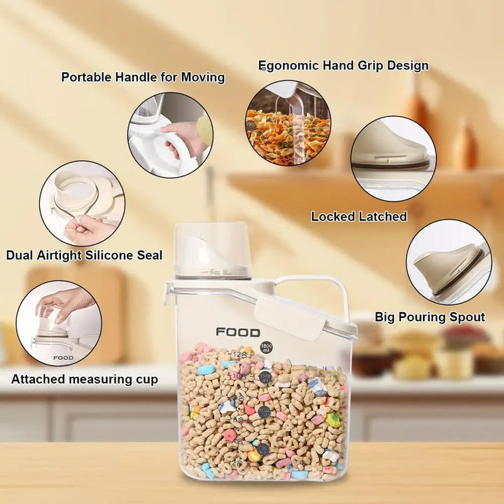 BowLift | Airtight storage container with measuring cup – fresh & tidy
