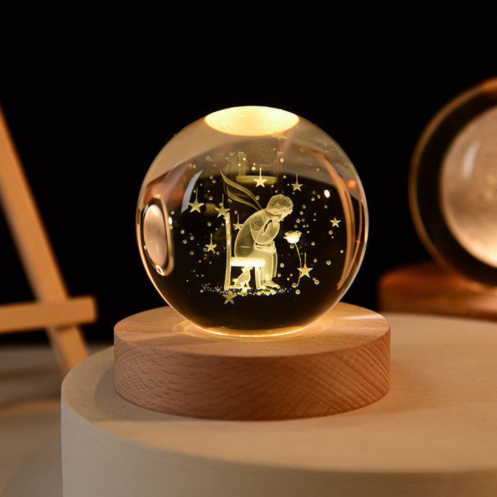 3D Crystal Ball with LED Lighting | Glowing Ball for Bedroom and Decoration | Perfect Gift | Bowlift