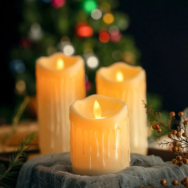 BowLift | LED candles with flicker effect in ivory white