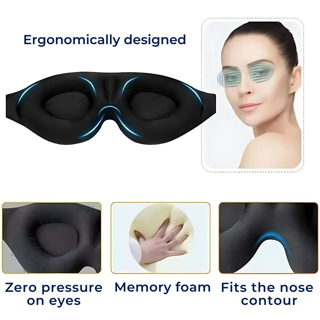 LumiShade Darkening Sleeping Mask | Light Blocking Comfort - for Shift Workers - Travelers - Light Sensitive Sleepers Bowlift
