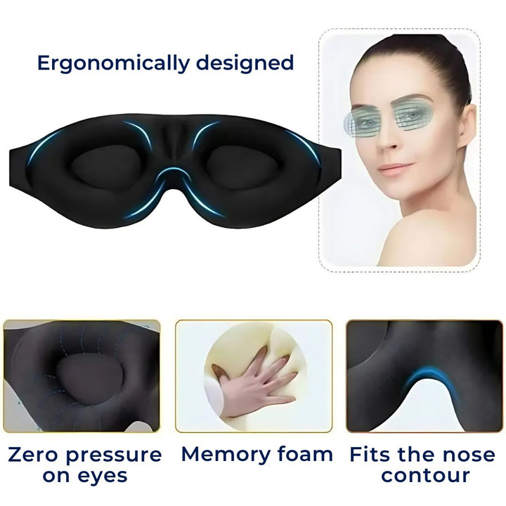 LumiShade Darkening Sleeping Mask | Light Blocking Comfort - for Shift Workers - Travelers - Light Sensitive Sleepers Bowlift