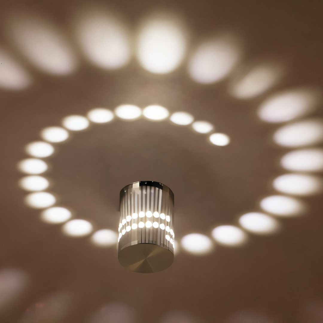 BowLift | LuminBlast LED Wall Light – Colourful Spiral Cylinder Wall Lamp for Modern Indoor Lighting
