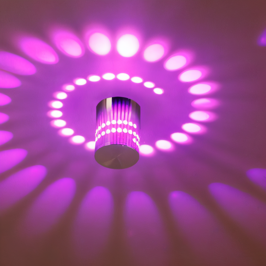 BowLift | LuminBlast LED Wall Light – Colourful Spiral Cylinder Wall Lamp for Modern Indoor Lighting
