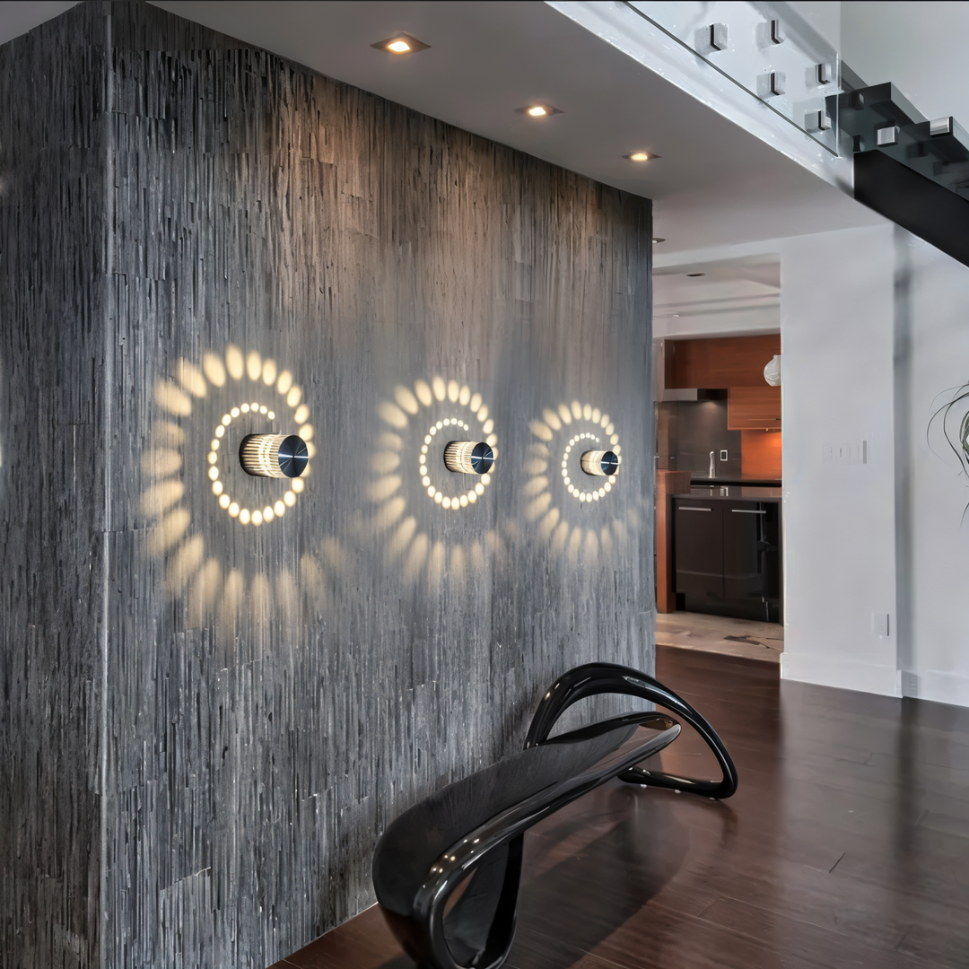 BowLift | LuminBlast LED Wall Light – Colourful Spiral Cylinder Wall Lamp for Modern Indoor Lighting