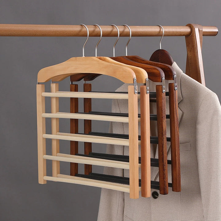 Wooden Clothes Hanger Space Saving with Sturdy Metal Hook | Bowlift