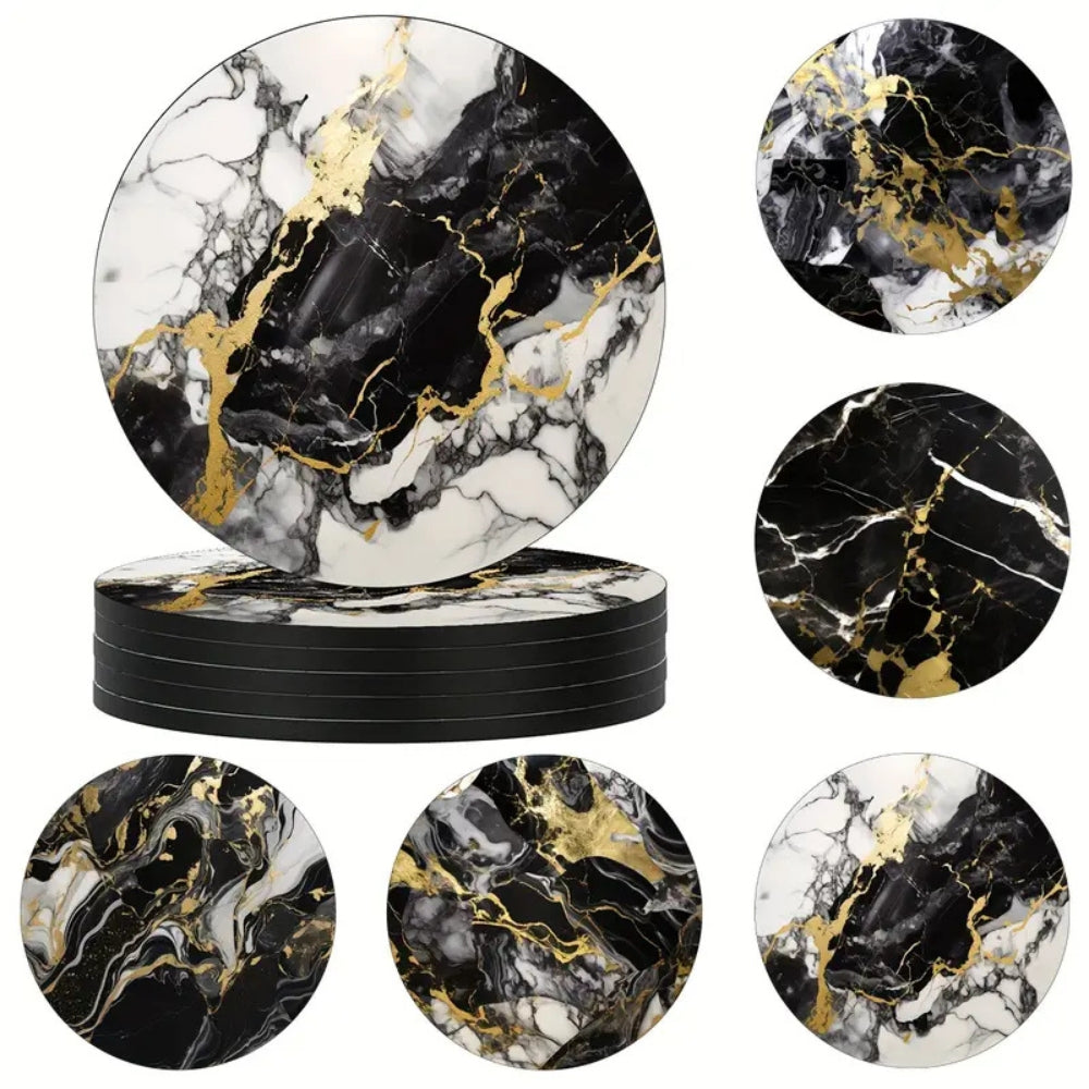 BowLift | Luxury Marble Effect Drink Coasters | 5pcs Set