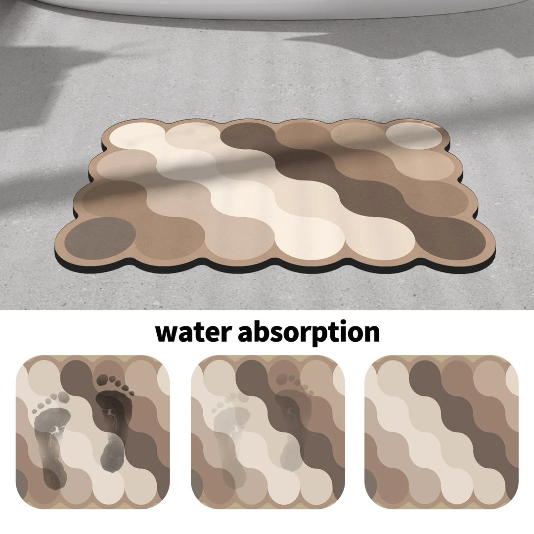 BowLift | Luxury Diatomite Bathroom Mat – Quick-Dry Non-Slip Shower Mat in Beige