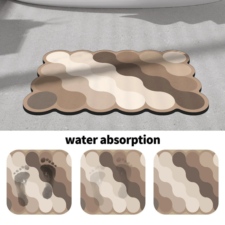 BowLift | Luxury Diatomite Bathroom Mat – Quick-Dry Non-Slip Shower Mat in Beige