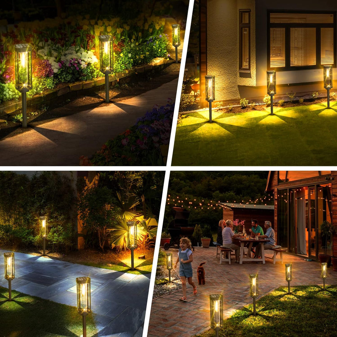 Solar garden lamp with warm LED light – Weatherproof aluminum design | Bowlift