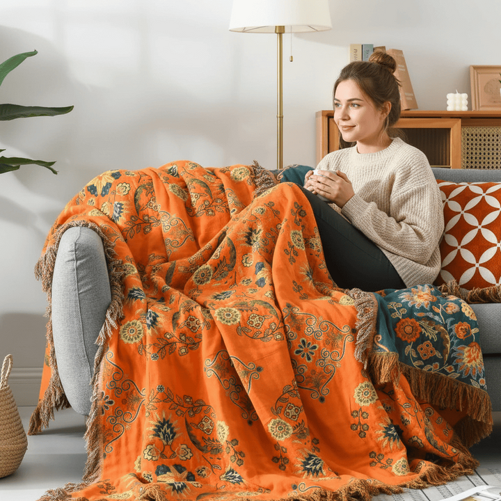 BowLift | Reversible blanket in Marigold design for cozy warmth
