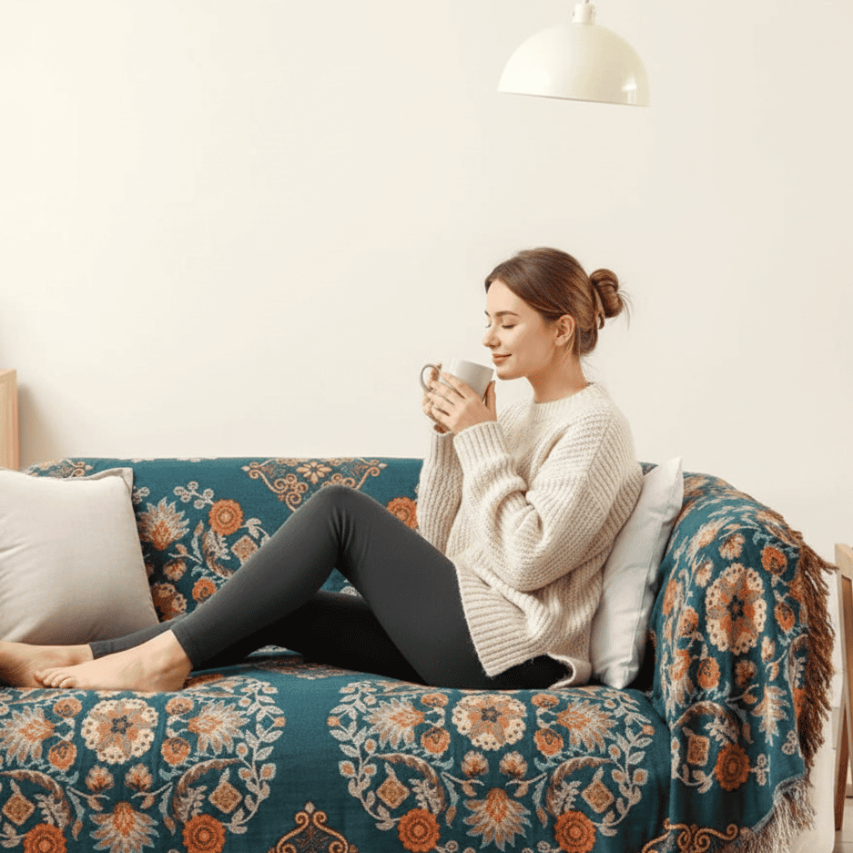 BowLift | Reversible blanket in Marigold design for cozy warmth