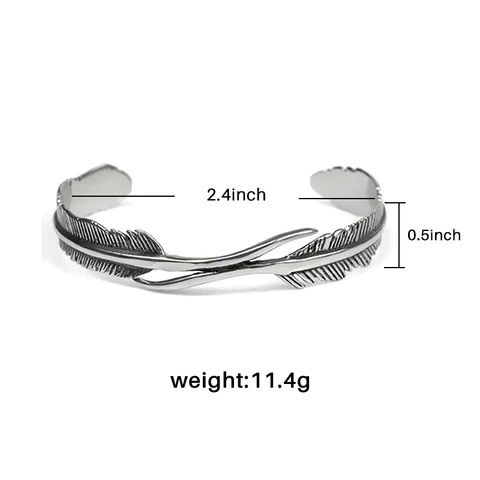 Elegant Adjustable Bracelet with Enchanting Silver Feathers Bowlift