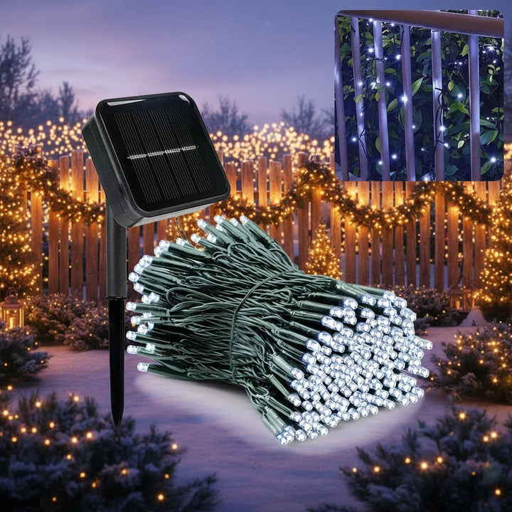 BowLift | Solar LED Garland with 300 Lights, 8 Modes, IP65 Weatherproof