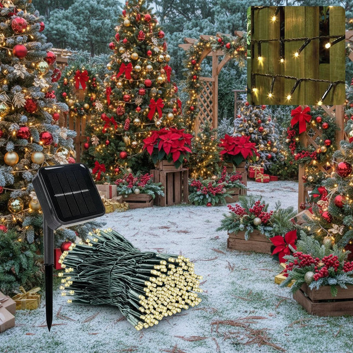 BowLift | Solar LED Garland with 300 Lights, 8 Modes, IP65 Weatherproof