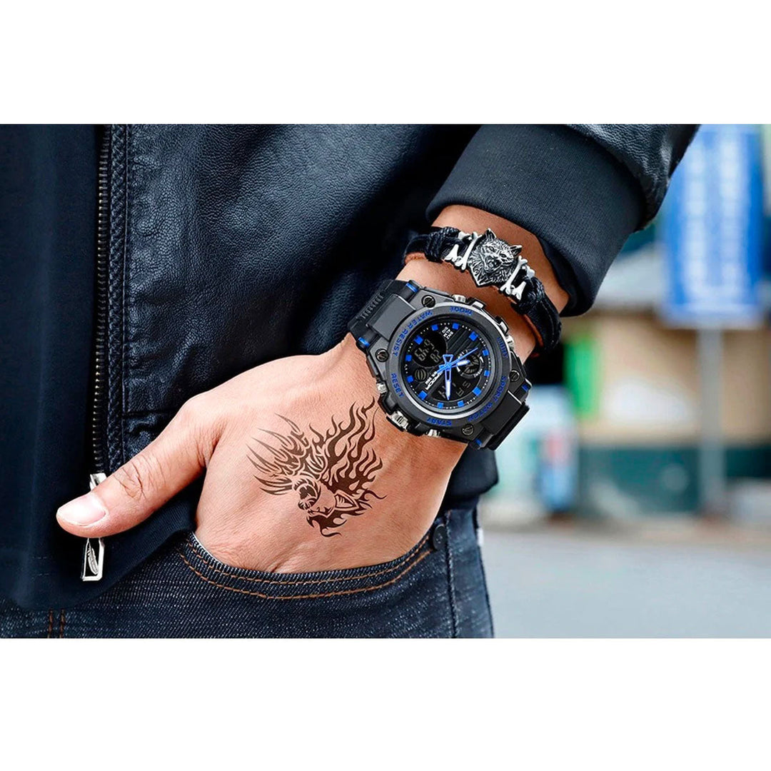 BowLift | TitanGuard Military Men's Watch – Rugged Multifunctional Analog & Digital Timepiece